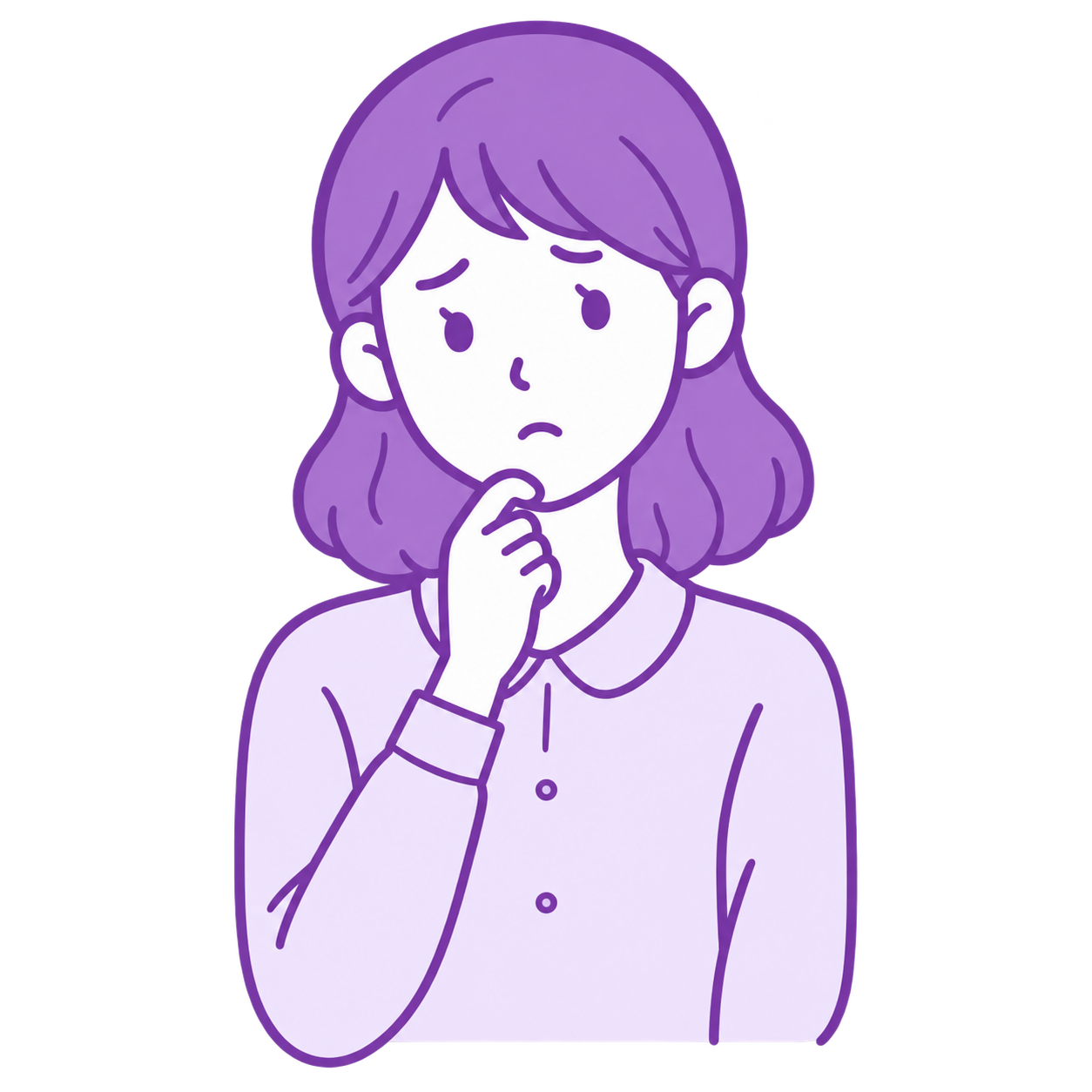 将来について悩んでいる女性